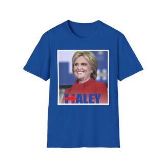 Nikki Haley T Shirt in Royal Blue on a plain white background.